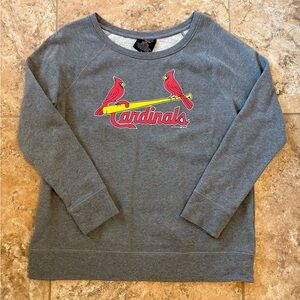 5th & Ocean Gray Sweatshirt with Red Cardinal Graphics
